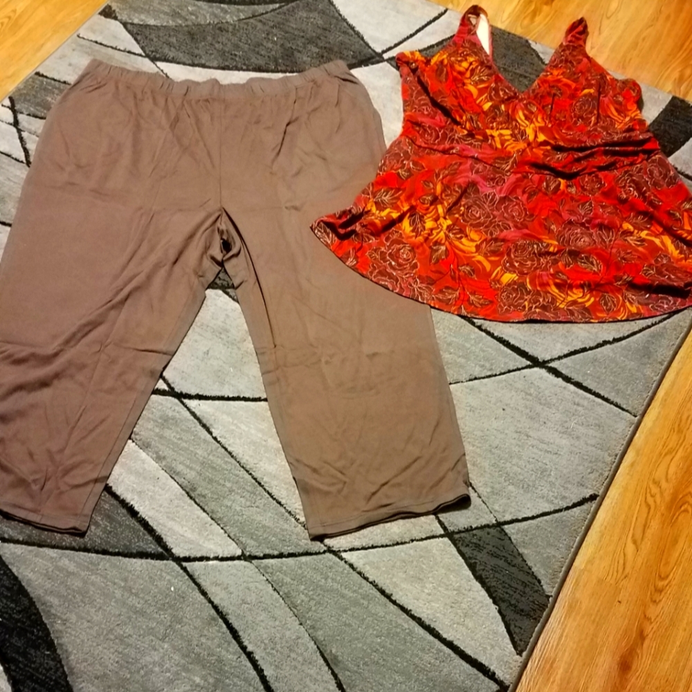 Plus size pants (shirt not included) also have blue